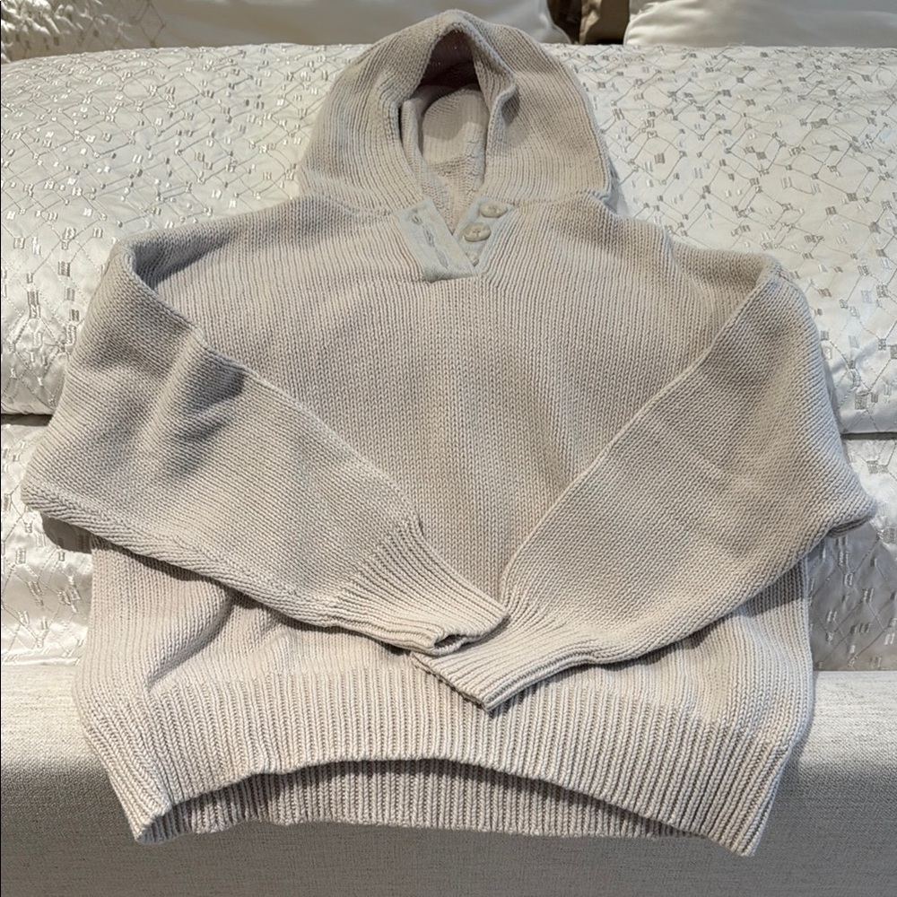 360 Sweater Cream Knit Hoodie